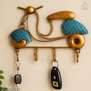 Scooter Shaped Iron Wall Key Holder with 4 Hooks